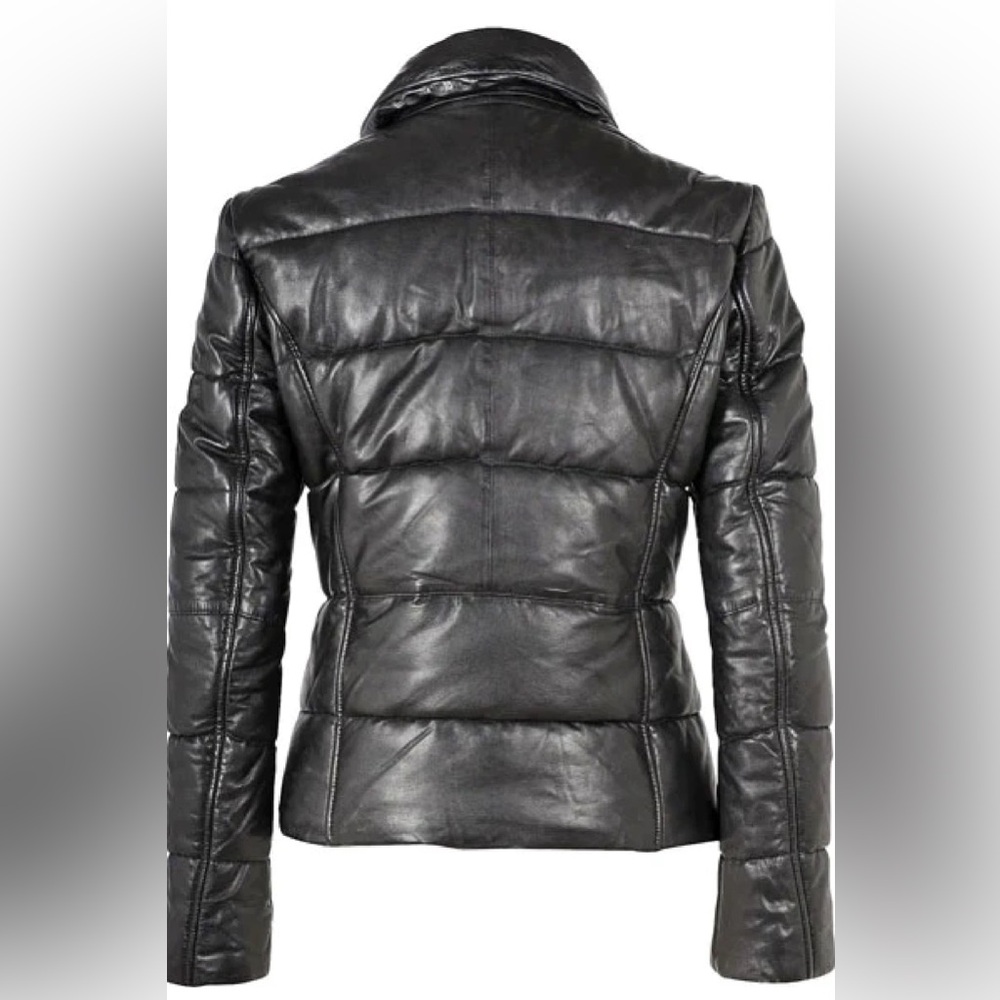 NWT MAURITIUS Women's RENA soft lamb leather puffer jacket Small - Picture 4 of 16